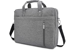 ‎DOB SECHS DOB SECHS 15,6 cali etui na laptopa, wodoszczelne, odporne na uderzenia, torba na ramię, Torba na laptopa, Torba Aktówka Kompatybilny z laptopami 15-15,6'', szary