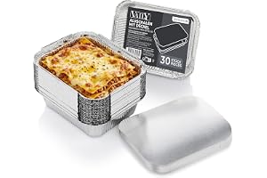 Vaily Aluschaler med lock 600 ml 30-pack – Alu grillschal, ugnsform, droppskål för grill och ugn för bakning och steking 17 x