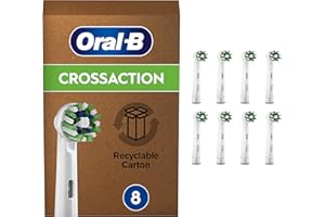 Oral-B Cross Action Clean Maximiser, Brossettes de rechange, Embout, Pack de 8 pour Brosse à Dents Électrique Format Spécial Boîte Aux Lettres