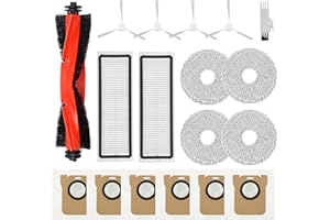 Spofan Kit Accessori Ricambi per Xiaomi X20+/X10+ Plus, per Dreame L10s Ultra/L10 Ultra/L10 Prime Aspirapolvere, 1 Spazzola Principale, 4 Spazzole Laterali, 2 Filtri, 4 Panni Mop, 6 Sacchetti
