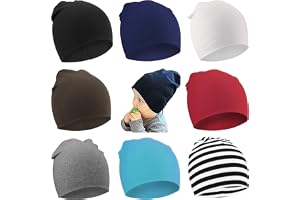 5 Bonnets Bébé En Coton Doux - Unisexe 6-60 Mois - Coloris Assortis - Bord Pliable Réglable
