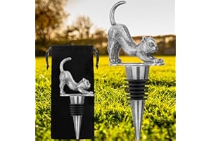 LULLEA Chiusura per bottiglie di vino con gatto, regalo per gli amanti dei gatti, donne, uomini, divertente regalo di vino, chiusura del vino, regalo di compleanno, regalo di Natale per donne e