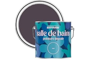 Rust-Oleum Peinture Violette Résistante à l'eau pour Murs de Salle de Bains, Finition Mate - Jus de raisin 2.5L