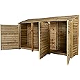 Wooden Log Store 4ft Slatted Firewood Storage With Door - UK
