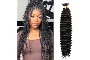 SEIMAINURS 18 Inch Boho Braiding Hair Synthetic Deep Wave Bulk Braiding Hair For Boho Braids No Weft 100g Wet And Wavy Braiding Hair Extensions For Black Women
