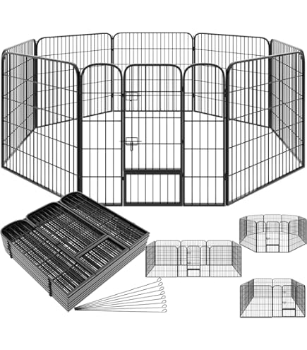 Joparri Welpenlaufstall 8-teilig 60cm - Faltbarer Hundeauslauf Mit Tür Für Innen & Außen