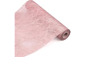 CECOMBINE Vlies Tischband Tischläufer für Hochzeiten, 30cmx20M Wiederverwendbaren Dekostoff, für Hochzeiten Valentinstag Geburtstag Babyparty Festliche Dekoration ( Rosa Gold, Vlies)