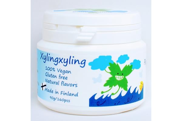 Xylingxyling - Pastille finlandaise au xylitol - 100% végétalienne, sans sucre, sans gluten, arômes naturels, soins dentaires et haleine fraîche, 90 g/160 pièces (menthe poivrée)