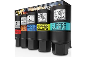 KIRXST 3/8 inch Spark Plug Socket Set, 6 Point SAE & Metric Thin Wall Spark Plug Removal Tool (14 mm, 18 mm, 5/8", 3/4", 13/16"), Compatible with Automobile, Motorcycle, Engines