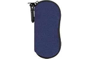 MoKo Funda de Gafas, Caja de Neopreno Ultra Ligero con Cremallera Almacenaje Lente Suave, Sunglasses Case con Clip de Cinturón para Gafas, Bolsa de Llaves, Lápices, Tarjetas