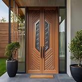 Premium Sagwan Wood Double Door by MUSA KAZIM – Handcrafted Sun Design ...