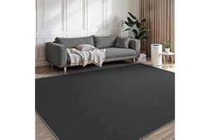 BEIMO Washable Rugs Living Room 160X220CM, Anthracite Area Rugs for Bedroom Non Sheeding, Large Anti Slip Low Pile Carpet Modern Fluffy Shaggy Rug for Dining Room, Kids Bedroom