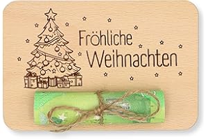 ZUKLA kleine Verpackung Geldgeschenk Weihnachten 12 x 8 cm - Geldgeschenk Verpackung Weihnachten Holz - Eine Originelle Idee, Geld zu Verschenken - Geld Verschenken Weihnachten - Weihnachtsbaum