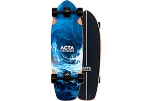 ACTA Surfskate Foam 31" - Azul - Surf-Skate Carving Completo de Arce 7 Pliegues - Trucks receptivos y manejables - Ideal para principiantes e intermedios - para pumptrack, cruising y paseo urbano