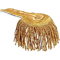 CABODYALS 2 Pièce D'Épaulettes Dorées à Pompon Avec Épingle Chaîne à