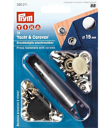 Bottoni A Pressione In Acciaio Inox - Set Da 10 Pezzi Per Tende, Yacht E Fissaggi Esterni