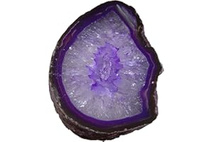 JANNI-SHOP-GESCHLIFFENE FORMEN Achat lila Hälfte einer Geode Größe L: ca. 75-90 mm aufgeschnitten, poliert und coloriert. (4651)