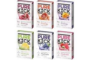The Jel Sert Company Pure Kick Singles To Go Ultimate Variety Pack, 1 Box Orange, 1 Box Mango Acai, 1 Box Black Cherry Pomegranate, 1 Box Citrus, 1 Box Strawberry Watermelon, 1 Box Concord Grape (3