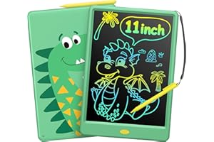 TECJOE LCD-Schreibtablett für Kinder, 11-Zoll-Zeichentabletts für Kinder, Jungenspielzeug, Geschenke, Dinosaurier-Doodle-Brett, Kleinkinder, Reisen, Lernspielzeug, Grün