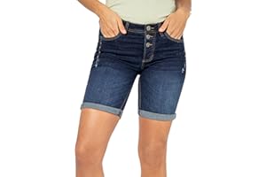 Sublevel Damen Jeans Bermuda-Shorts mit Denim Aufschlag