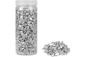 Heku 30336-23: Decorative Stones, Silver, 750g, in resealable tin, Glass