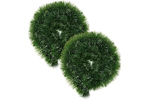 LALIEFFACELY 2 Stücke Künstliche Tannengirlande 5M, Girlande Tannengrün für Deko Weihnachten Aussen Innen, Weihnachtsgirlande für Türschleife Treppe Türwand Treppengriffe (5.5 Meter x 2)