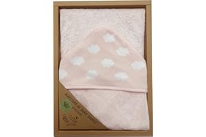 Duffi Baby Capa de Baño para bebé nuves. 100% bambú Suave 100x100 cm, Rosa, 0897-06