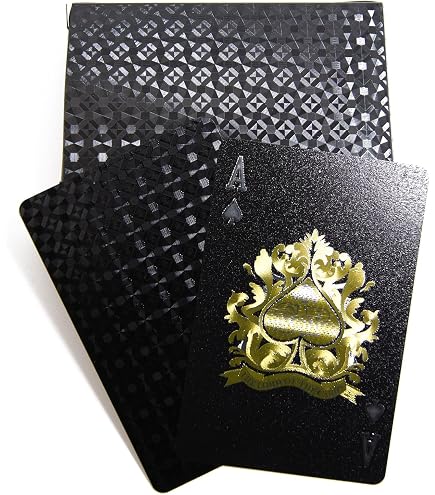 Mazzo Di Carte Da Gioco Nero E Oro, Impermeabili In Plastica, 54 Pezzi (52 + 2 Jolly), Facili Da Pulire, Per Poker, Giochi Da Tavolo, Regalo, Design Elegante
