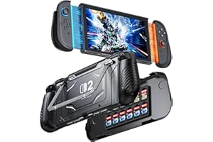 FYOUNG Coque Dockable pour Nintendo Switch 2 (2025), Grip de Protection en TPU amovible souple pour Joy-Con 2, Housse de Protection pour PC pour Accessoires Switch 2, Rangement pour 10 cartes de jeu