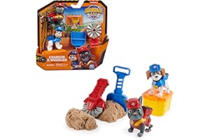 RUBBLE & CREW Ruben & Compagnie - PACK 2 FIGURINES CHARLIE & BENJI + ACCESSOIRES - Figurine À Collectionner - Figurine Pat Patrouille Et Sable Magique Kinetic Sand - Pat Patrouille Jouet - Jouet Enfant 3 Ans et +