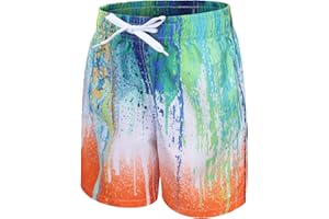AISYEE Badehose Jungen Kinder Badeshorts Schnell Trocknende Boardshorts Hawaii Strand Shorts 5-14 Jahre