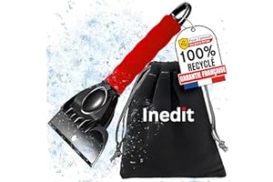 nedit Grattoir Pare Brise Voiture + Sac de Rangement Offert - Raclette Pare Brise Voiture - Gratte Pare Brise Voiture - Efficacité Garantie (Rouge)