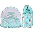 Babloo Baby Bed New Born Baby Bedding Set | Mosquito Net | Sleeping Bag | Mattress | Carry Bag | Essentials Combo | Cotton | Infants | Boys & Girls | Beds | Cot Mattresses (0-6 Months)