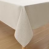 Homaxy Tablecloth with Linen Appearance, Washable, Lotus Effect Square, 100 x 140 cm, Tablecloth, Linen Blanket, Water Repell