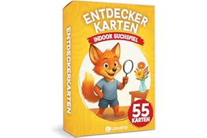 LIKARTO Entdeckerkarten Kinder Indoor - 55 Spielkarten Suchspiel & Zuhause entdecken - Spiele ab 4, 5, 6, 7, 8, 9 Jahre - Lern- & Indoorspiel - Geschenk für Mädchen & Jungen