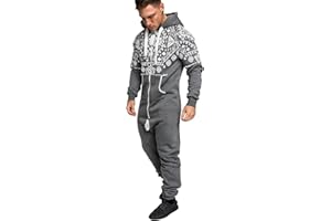 Amaci&Sons Herren Norweger Overall Jumpsuit Onesie Jogging Sportanzug Trainingsanzug Jogginganzug 3009