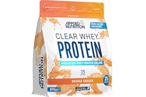 Applied Nutrition Clear Whey Isolate - Whey Protein Isolate, Refreshing High Protein Powder, Fruit Juice Style Flavours (Orange Squash) (875g - 35 Servings)