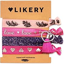 20 Stück Elastische Haargummi Armbänder – Bedruckt, Faltenfrei, Für Mädchen & Frauen (Tropische Blume/Flamingo)