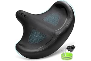 CDYWD Selle de Velo Ultra Confortable Homme et Femme - Extra Large, avec Suspension, Ergonomique Coussin d'ailes Selle Bike Life - Selle Confort Velo pour VTT, Vélo De Ville, Ebike, Vélo Stationnaire