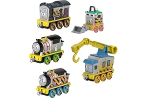 Thomas & Friends Diecast Vehicle Set Construction Crew 5 Push-Along Toy Train Engines for Preschool Kids Ages 3+ Years, JBW26
