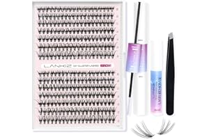 ‎LANKIZ Wimpern Extensions Set 280pcs LANKIZ Künstliche Wimpern 20D C Curl 9-15mm Mix 0.07 Einzelne Wimpern mit Wimpernkleber, Wimpernkleber Entferner und Applicator Lash Extension Set für Anfänger