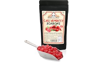 ‎DEVILS TASTE Chili Himbeer Bonbon - zuckerfrei- xtra scharf - 200g - RED DEVILS TASTE - im Zip Beutel