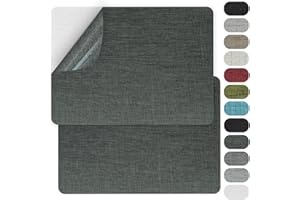 GUYI GYGYL 2 Pcs 20.3cm X 28cm (8 X 11in) Fabric Repair Patches, Linen Repair Patches, Self-Adhesive Fabric Patch for Sofas, Couch, Furniture,Tote Bags, Car Seats-Dark Grey