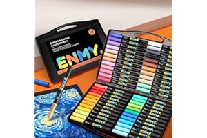 ENMY Rotuladores de pintura acrílica de 48 colores, Marcadores de pintura acrílica líquida directa, Marcadores de tela para textiles, lienzos, rocas, vidrio, madera, papel, bricolaje