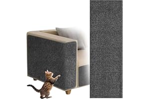 Tapis Griffoir pour Chat Auto-adhésif, dellyy Tapis à Gratter Autocollant pour Chat, Climbing Cat Scratcher, DIY Trimmable Chats Grattoir, Protège Les Tapis et Canapés (Gris foncé, 40×100cm)