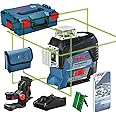 Bosch Professional 12V System Laser Level GLL 3-80 CG (1x battery 12V, green laser, interior, w/app function, mount, working range: 30m, in L-BOXX)