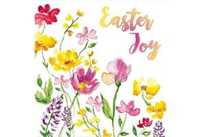 JUST CARDS DIRECT CARDS & GIFTS Religious Easter Cards - Joy Flowers, pack of 5 cards with white envelopes, with Bible verse inside these Christian Easter cards, by Just Cards Direct