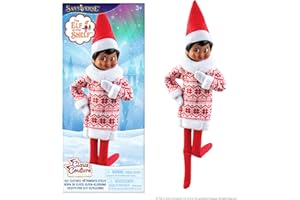 The Elf on the Shelf Claus Couture Collection Cosy Sweater Dress – Festive Faux-Fur Collar & Cuffs Tunic Elf Dress – Scout Elf Not Included