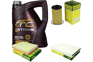 DIEDERICHS Filter Set Inspektionspaket 5 Liter MANNOL Motoröl Extreme 5W-40 API SN/CF MANN-FILTER Luftfilter Innenraumfilter Ölfilter