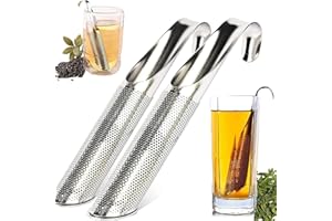 Qaestuan 2 Piezas Infusor Te, Infusor de te Reutilizable, Filtros de Té Acero Inoxidable, Infusores de Té, Colador de Té de Malla Fina, Infusionador, para Tazas de Té, Café Ollas, Tazas